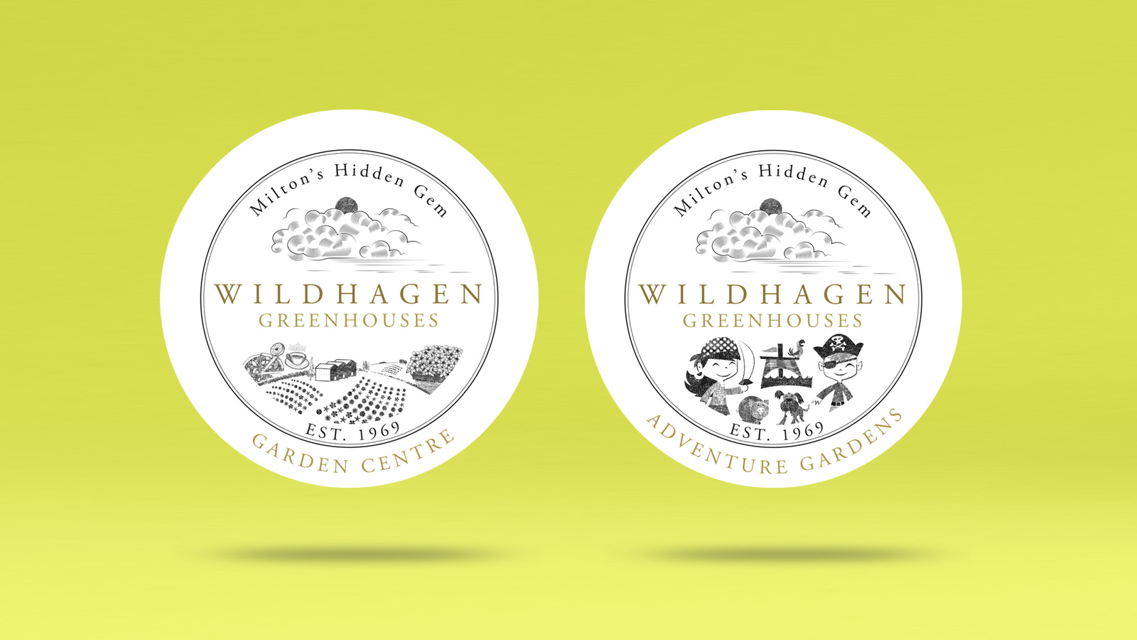 Wildhagen Greenhouses Milton, ON rebranding of their logos for the Greenhouses and Adventure Gardens