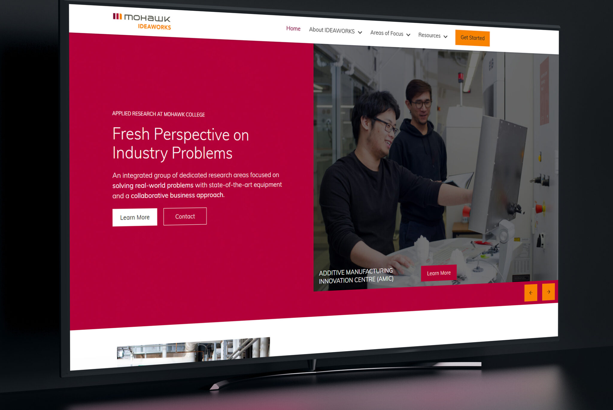 Agenda-Marketing-Mohawk-College-Ideaworks-website-mockup-1